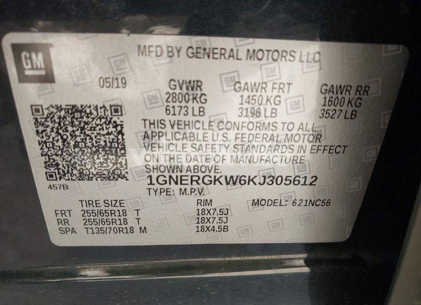 Photo 9 of 2019 Chevrolet Traverse 1LT (VIN 1GNERGKW6KJ305612)