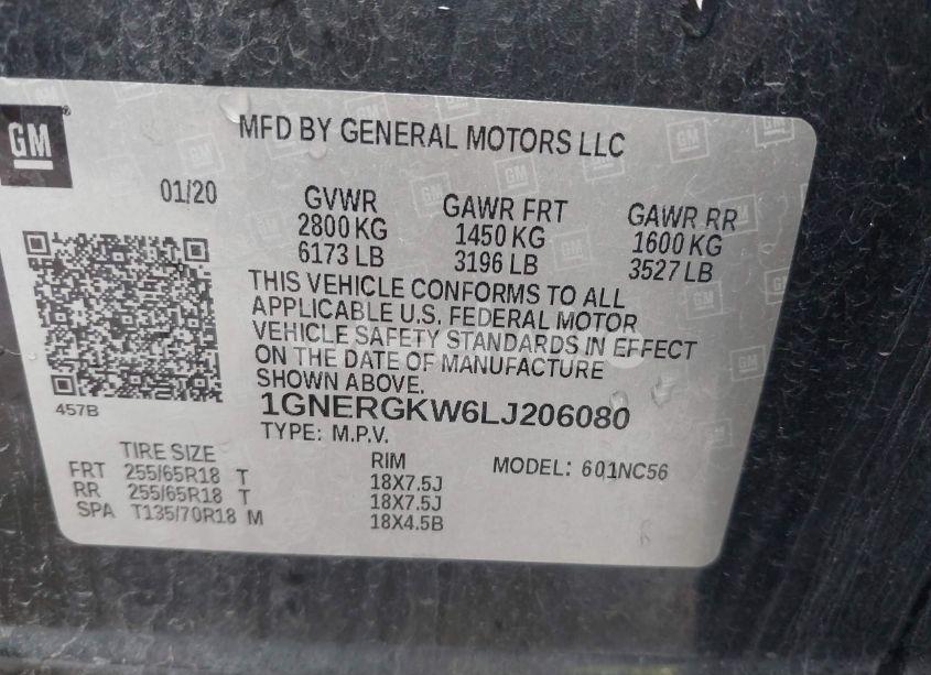 Photo 9 of 2020 Chevrolet Traverse FWD LT CLOTH (VIN 1GNERGKW6LJ206080)