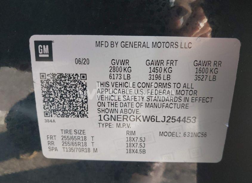 Photo 9 of 2020 Chevrolet Traverse FWD LT CLOTH (VIN 1GNERGKW6LJ254453)