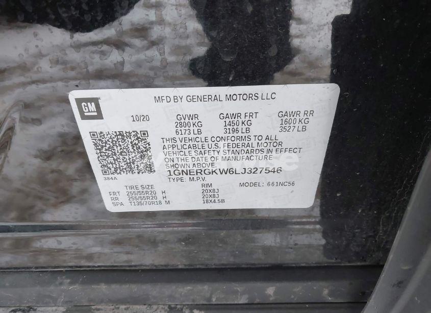 Photo 9 of 2020 Chevrolet Traverse FWD LT CLOTH (VIN 1GNERGKW6LJ327546)