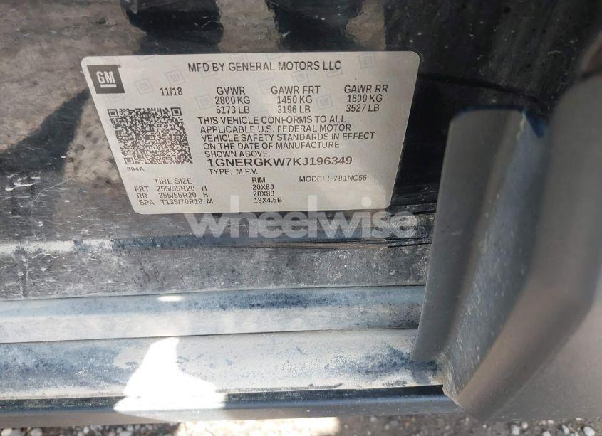 Photo 9 of 2019 Chevrolet Traverse 1LT (VIN 1GNERGKW7KJ196349)