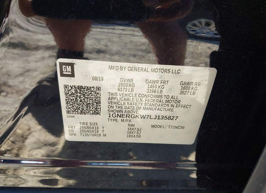 Photo 9 of 2020 Chevrolet Traverse FWD LT CLOTH (VIN 1GNERGKW7LJ135827)