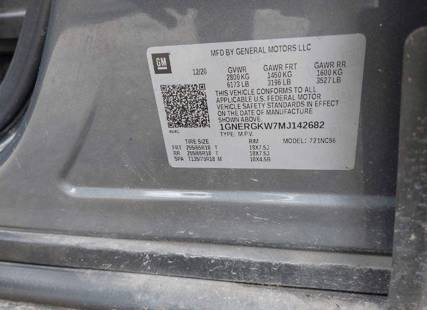 Photo 9 of 2021 Chevrolet Traverse FWD LT CLOTH (VIN 1GNERGKW7MJ142682)