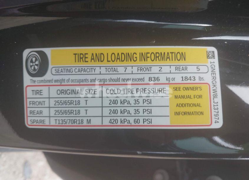 Photo 9 of 2020 Chevrolet Traverse FWD LT CLOTH (VIN 1GNERGKW8LJ137974)