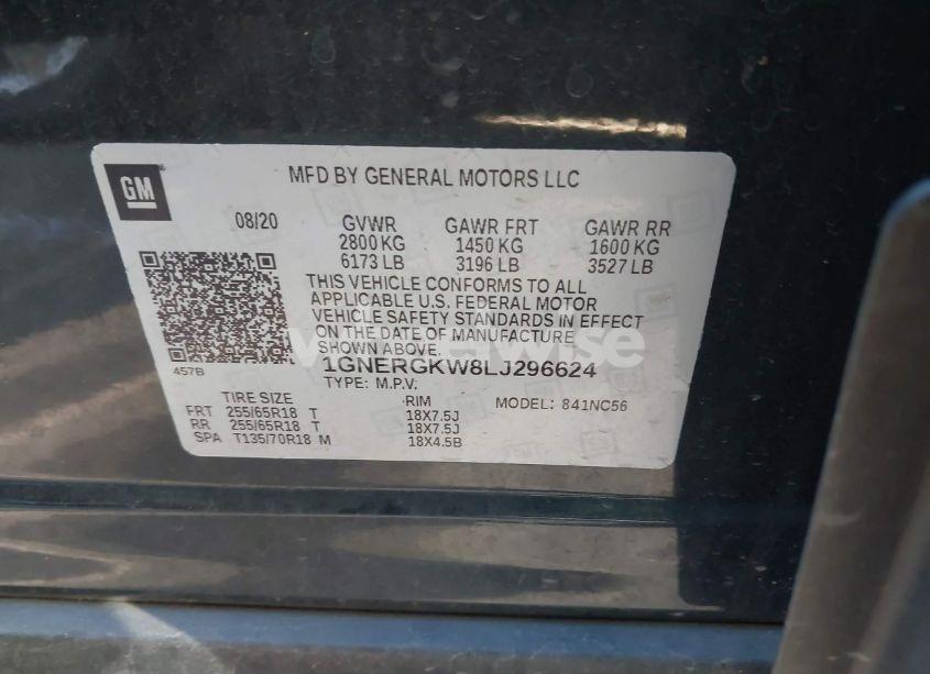 Photo 9 of 2020 Chevrolet Traverse FWD LT CLOTH (VIN 1GNERGKW8LJ296624)