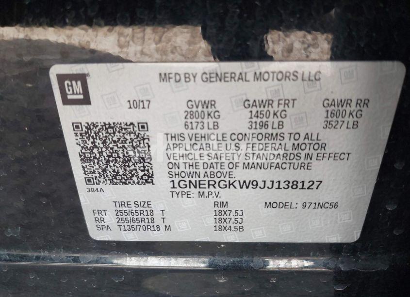 Photo 9 of 2018 Chevrolet Traverse 1LT (VIN 1GNERGKW9JJ138127)