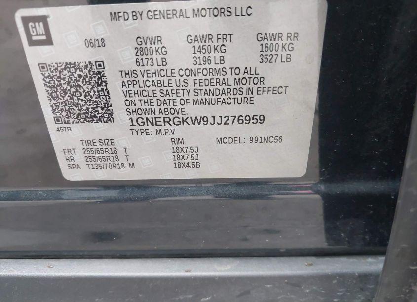 Photo 9 of 2018 Chevrolet Traverse 1LT (VIN 1GNERGKW9JJ276959)