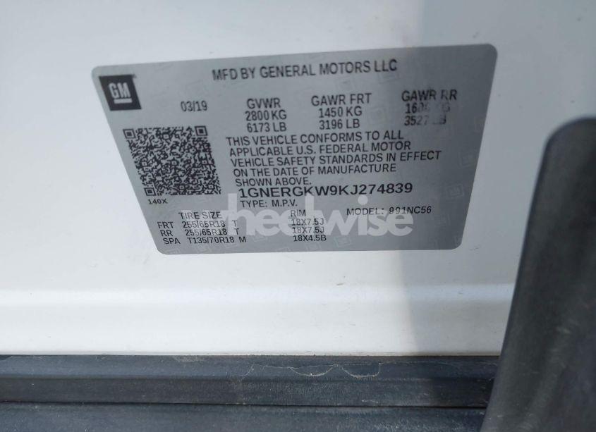 Photo 9 of 2019 Chevrolet Traverse 1LT (VIN 1GNERGKW9KJ274839)