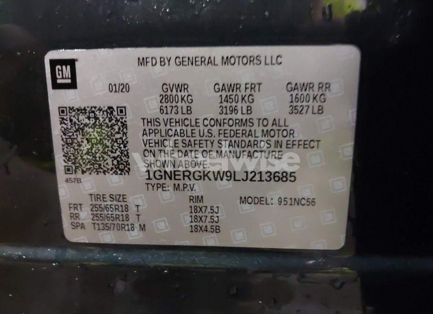 Photo 9 of 2020 Chevrolet Traverse FWD LT CLOTH (VIN 1GNERGKW9LJ213685)