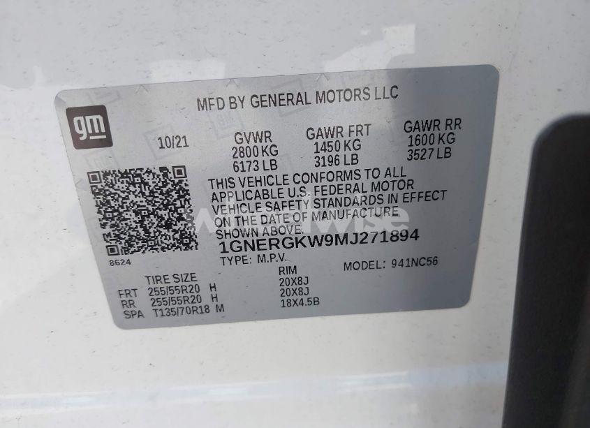 Photo 9 of 2021 Chevrolet Traverse FWD LT CLOTH (VIN 1GNERGKW9MJ271894)