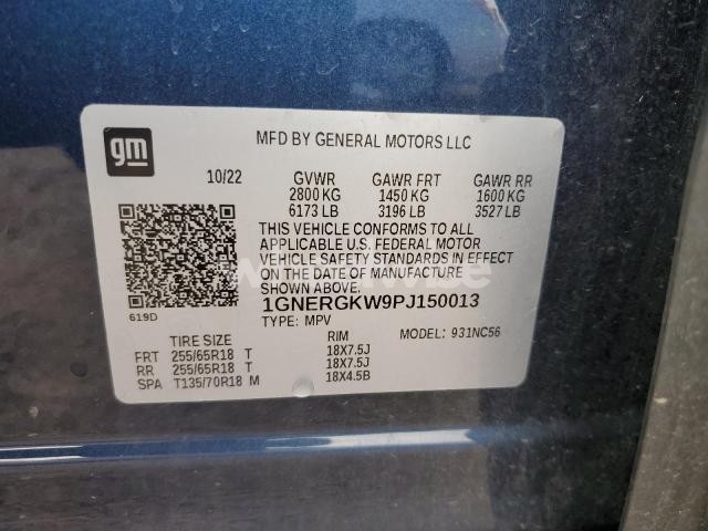 Photo 12 of 2023 CHEVROLET TRAVERSE LT (VIN 1GNERGKW9PJ150013)