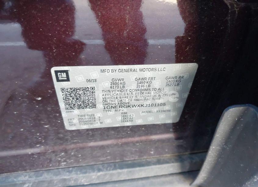 Photo 9 of 2019 Chevrolet Traverse 1LT (VIN 1GNERGKWXKJ101105)