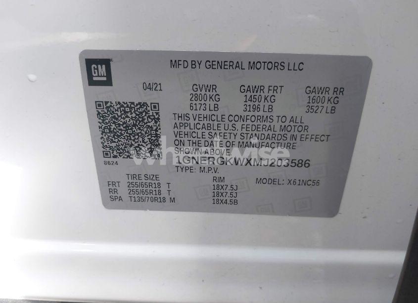 Photo 9 of 2021 Chevrolet Traverse FWD LT CLOTH (VIN 1GNERGKWXMJ203586)