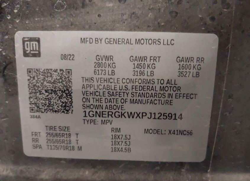 Photo 9 of 2023 Chevrolet Traverse FWD LT CLOTH (VIN 1GNERGKWXPJ125914)
