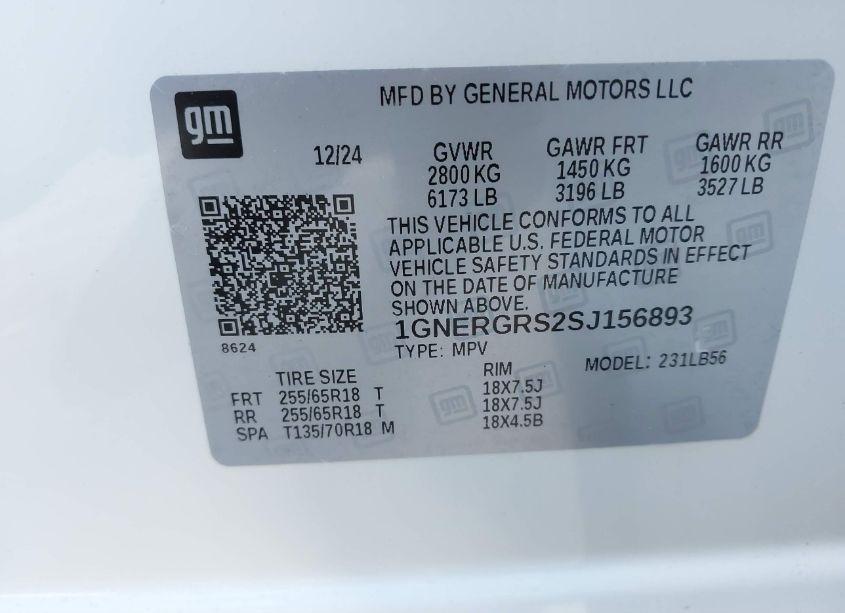 Photo 9 of 2025 Chevrolet Traverse FWD LT (VIN 1GNERGRS2SJ156893)