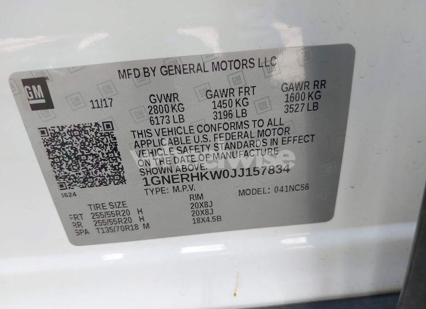 Photo 9 of 2018 Chevrolet Traverse 3LT (VIN 1GNERHKW0JJ157834)