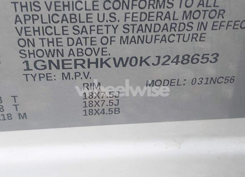 Photo 9 of 2019 Chevrolet Traverse 3LT (VIN 1GNERHKW0KJ248653)