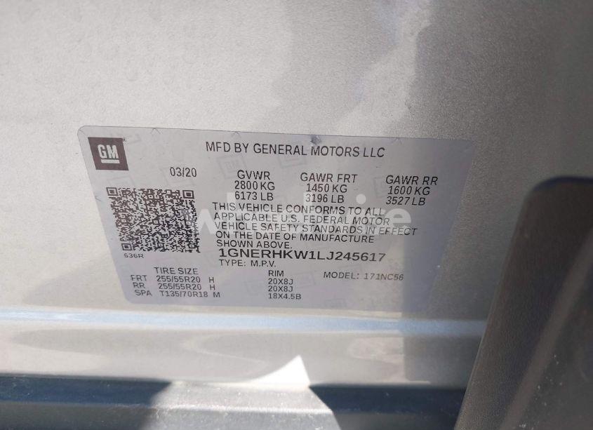 Photo 9 of 2020 Chevrolet Traverse FWD LT LEATHER (VIN 1GNERHKW1LJ245617)