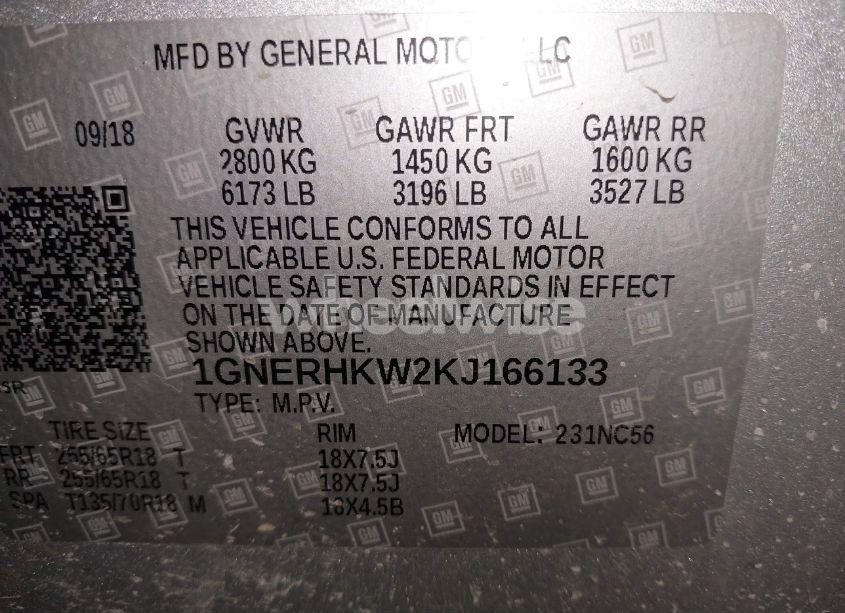 Photo 9 of 2019 Chevrolet Traverse 3LT (VIN 1GNERHKW2KJ166133)