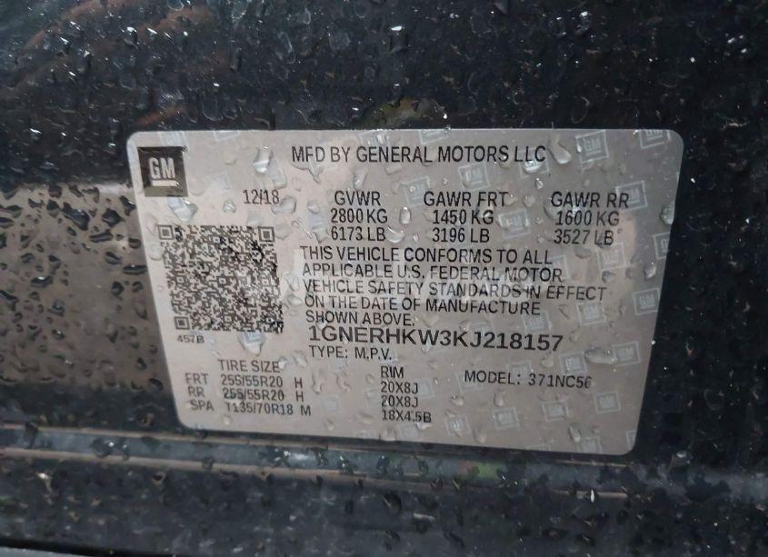 Photo 9 of 2019 Chevrolet Traverse 3LT (VIN 1GNERHKW3KJ218157)