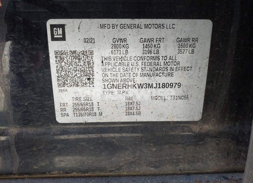 Photo 9 of 2021 Chevrolet Traverse FWD LT LEATHER (VIN 1GNERHKW3MJ180979)