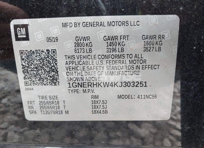 Photo 9 of 2019 Chevrolet Traverse 3LT (VIN 1GNERHKW4KJ303251)