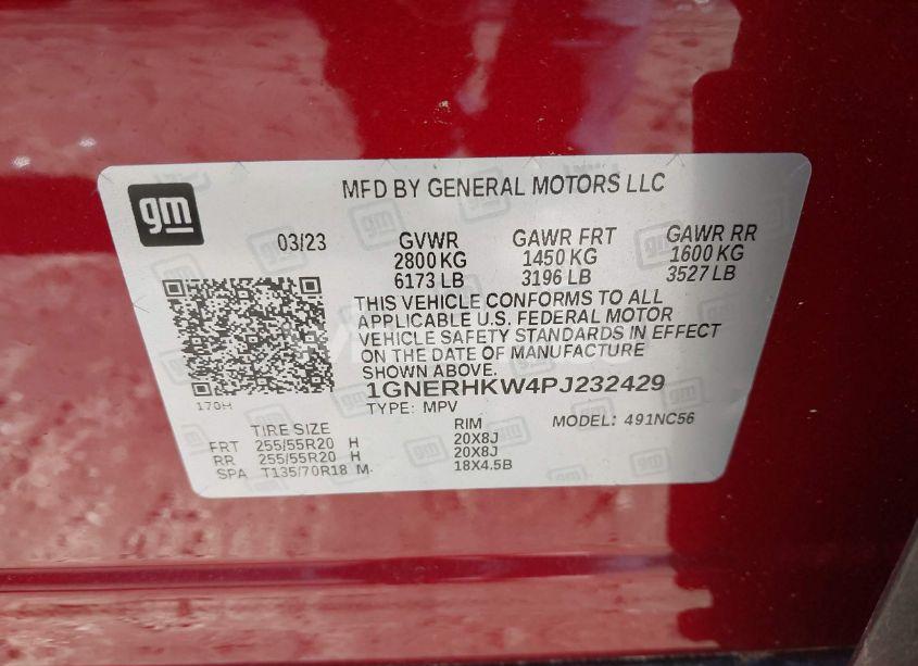 Photo 9 of 2023 Chevrolet Traverse FWD LT LEATHER (VIN 1GNERHKW4PJ232429)