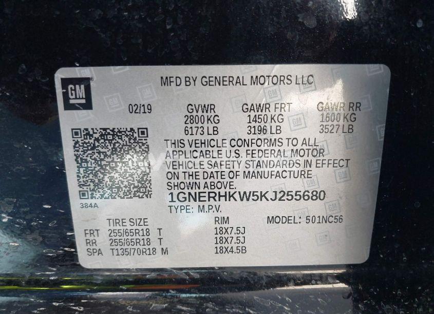 Photo 9 of 2019 Chevrolet Traverse 3LT (VIN 1GNERHKW5KJ255680)