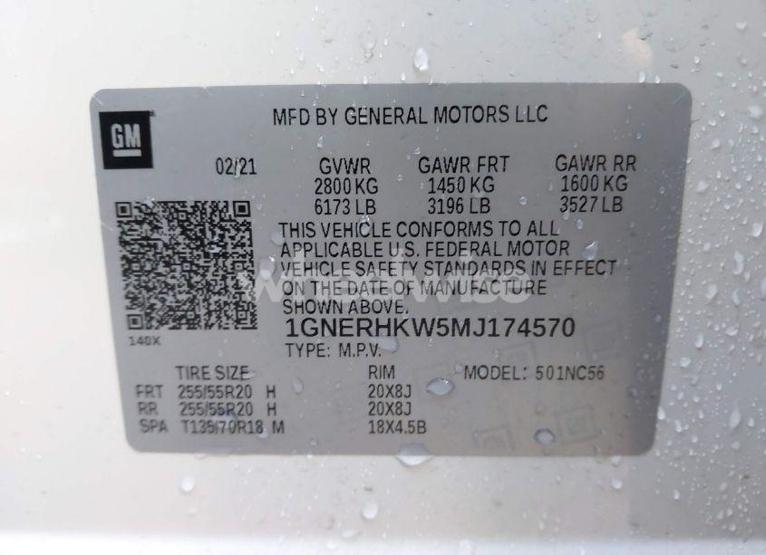 Photo 9 of 2021 Chevrolet Traverse FWD LT LEATHER (VIN 1GNERHKW5MJ174570)