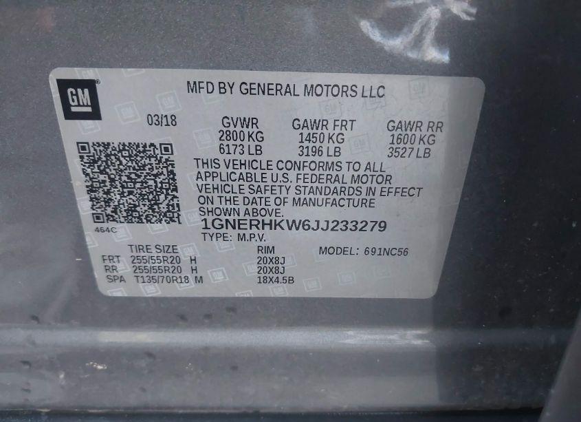 Photo 9 of 2018 Chevrolet Traverse 3LT (VIN 1GNERHKW6JJ233279)