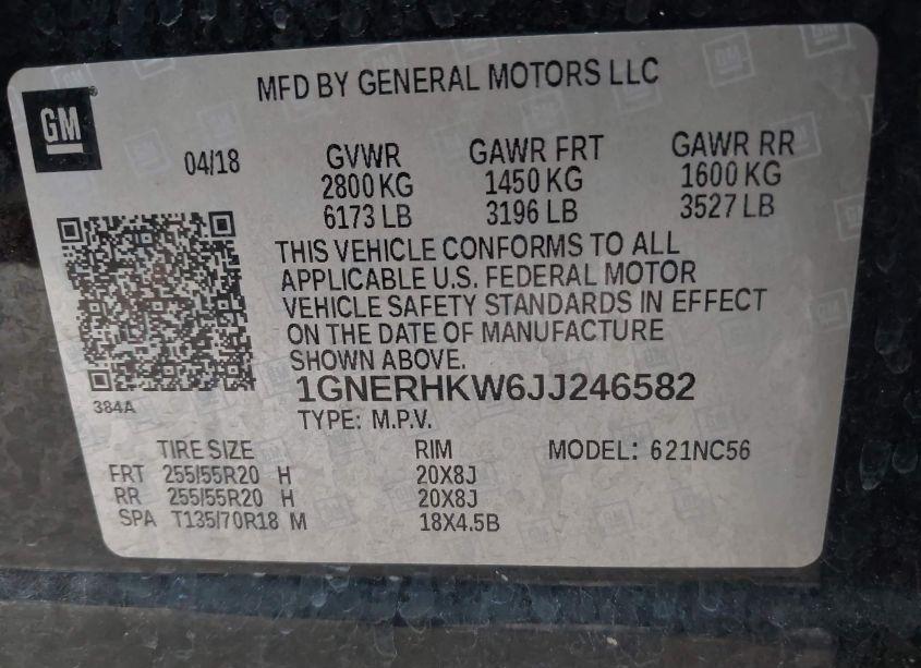 Photo 9 of 2018 Chevrolet Traverse 3LT (VIN 1GNERHKW6JJ246582)