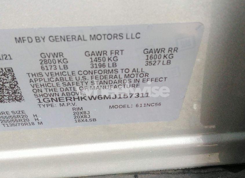 Photo 9 of 2021 Chevrolet Traverse FWD LT LEATHER (VIN 1GNERHKW6MJ157311)