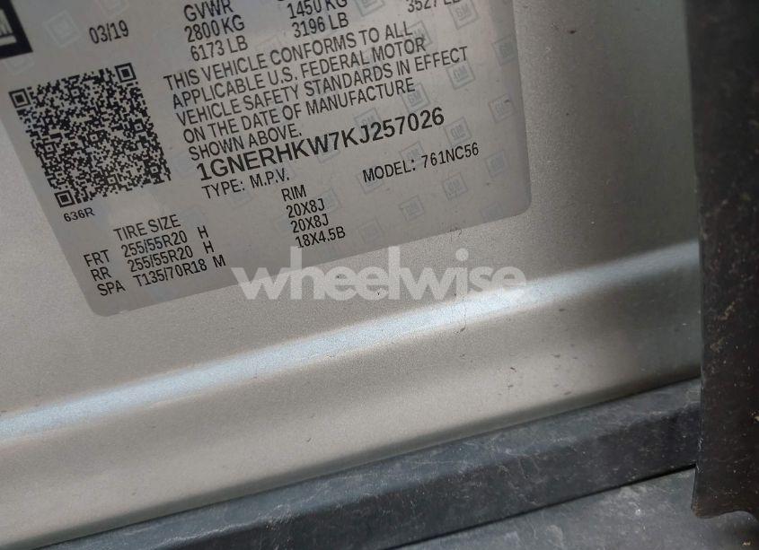 Photo 9 of 2019 Chevrolet Traverse 3LT (VIN 1GNERHKW7KJ257026)