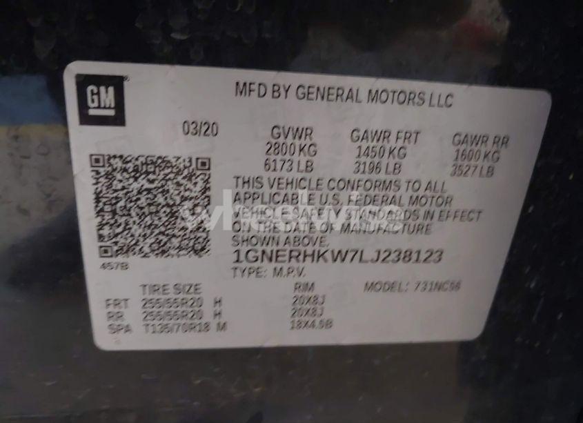 Photo 9 of 2020 Chevrolet Traverse FWD LT LEATHER (VIN 1GNERHKW7LJ238123)