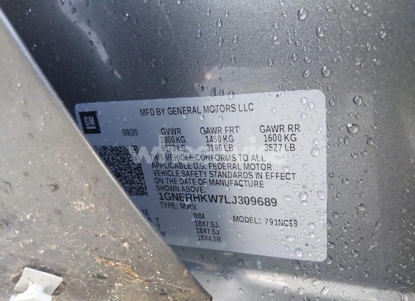 Photo 9 of 2020 Chevrolet Traverse FWD LT LEATHER (VIN 1GNERHKW7LJ309689)