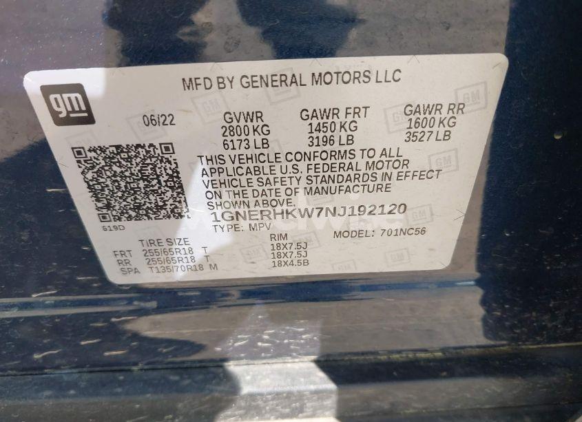 Photo 9 of 2022 Chevrolet Traverse FWD LT LEATHER (VIN 1GNERHKW7NJ192120)