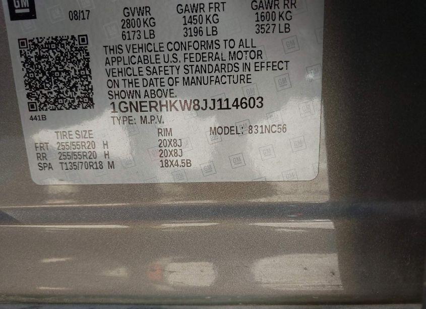 Photo 9 of 2018 Chevrolet Traverse 3LT (VIN 1GNERHKW8JJ114603)