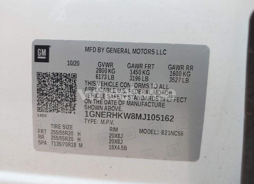 Photo 9 of 2021 Chevrolet Traverse FWD LT LEATHER (VIN 1GNERHKW8MJ105162)