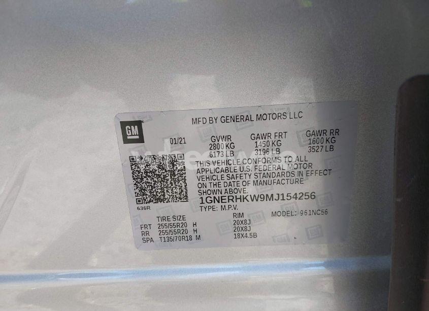 Photo 9 of 2021 Chevrolet Traverse FWD LT LEATHER (VIN 1GNERHKW9MJ154256)