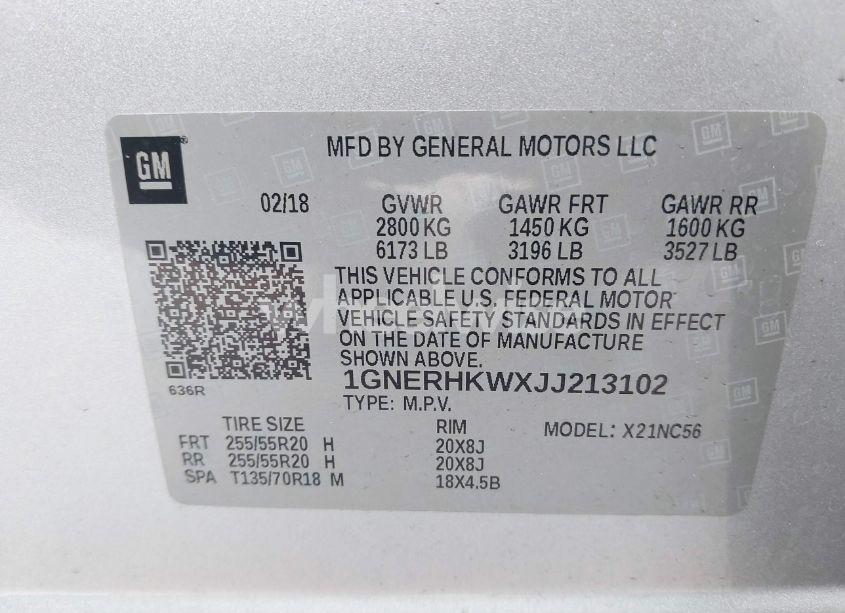 Photo 9 of 2018 Chevrolet Traverse 3LT (VIN 1GNERHKWXJJ213102)