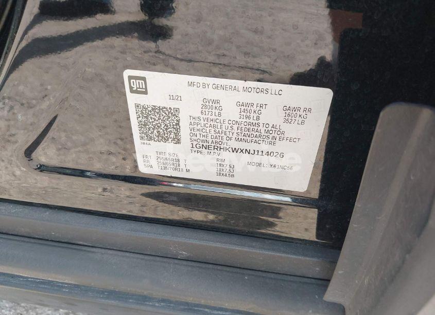 Photo 9 of 2022 Chevrolet Traverse FWD LT LEATHER (VIN 1GNERHKWXNJ114026)