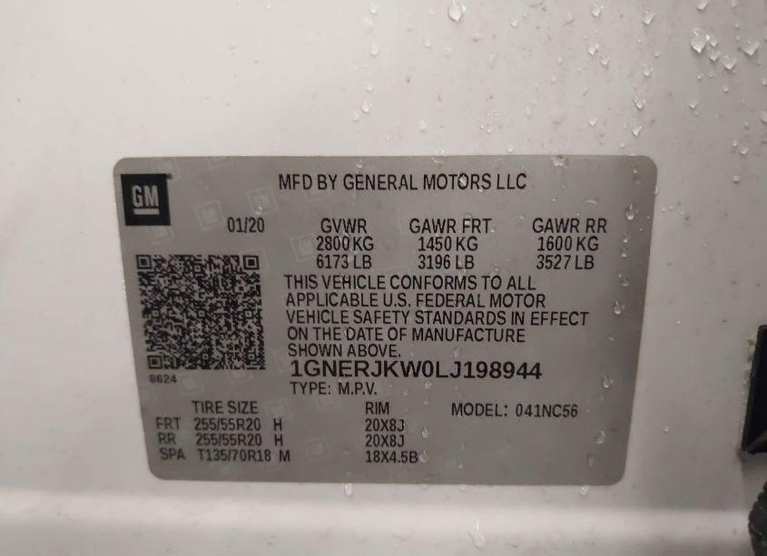 Photo 9 of 2020 Chevrolet Traverse FWD RS (VIN 1GNERJKW0LJ198944)