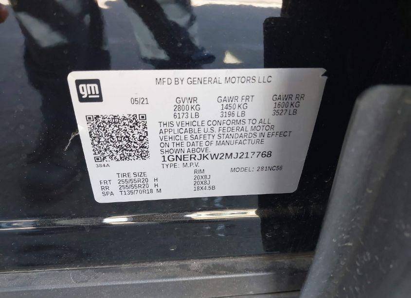 Photo 9 of 2021 Chevrolet Traverse FWD RS (VIN 1GNERJKW2MJ217768)