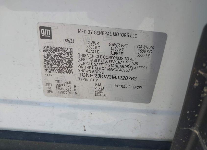 Photo 9 of 2021 Chevrolet Traverse FWD RS (VIN 1GNERJKW3MJ228763)