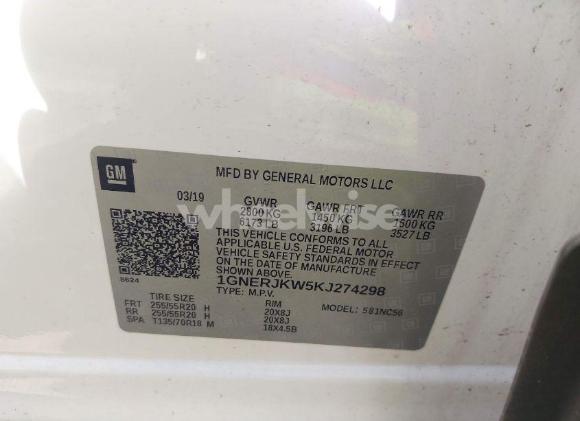 Photo 9 of 2019 Chevrolet Traverse RS (VIN 1GNERJKW5KJ274298)