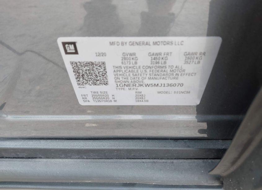 Photo 9 of 2021 Chevrolet Traverse FWD RS (VIN 1GNERJKW5MJ136070)