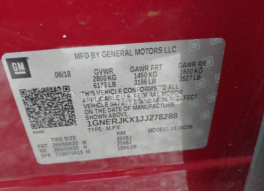 Photo 9 of 2018 Chevrolet Traverse RS (VIN 1GNERJKX1JJ278288)