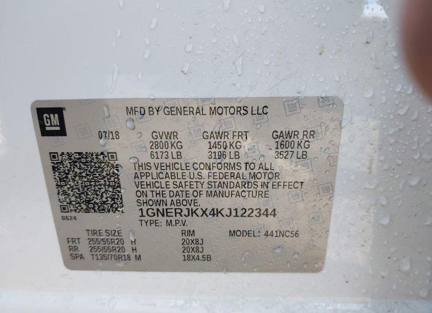 Photo 9 of 2019 Chevrolet Traverse RS (VIN 1GNERJKX4KJ122344)