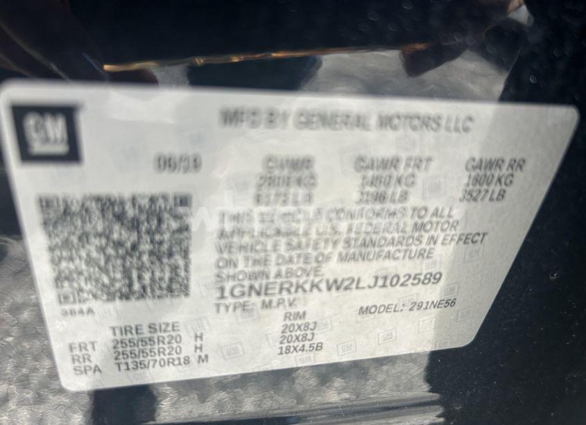 Photo 9 of 2020 Chevrolet Traverse PREMIER (VIN 1GNERKKW2LJ102589)