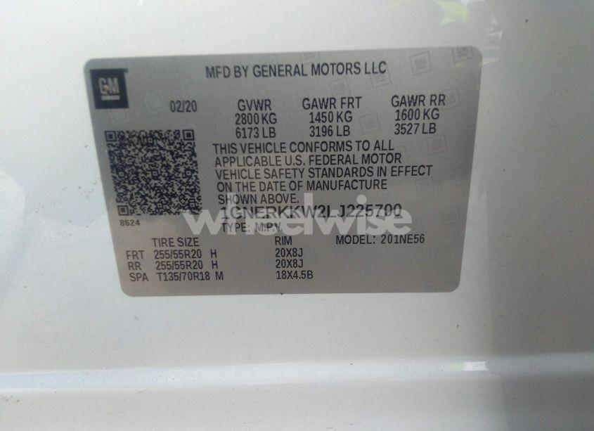 Photo 9 of 2020 Chevrolet Traverse FWD PREMIER (VIN 1GNERKKW2LJ225700)